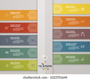 Modern 10 options presentation business infographics template. EPS 10.