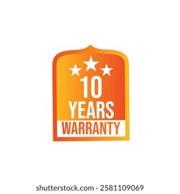 Modern 10 Years Warranty icon badge
