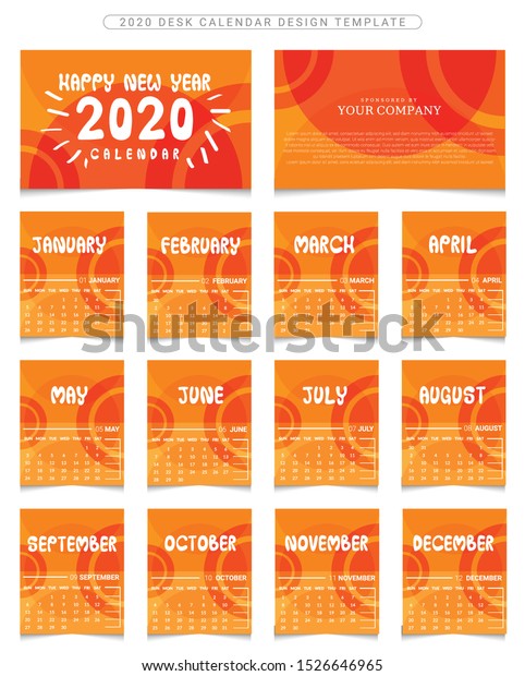 Modern 12 Page Desk Wall 2020 Stock Vector Royalty Free 1526646965