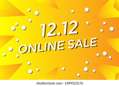 Modern 12.12 Sale Online Sale Banner and Poster Background Vector.