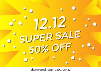 Modern 12.12 Sale Online Sale Banner and Poster Background Vector.