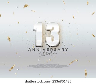 Diseño moderno con 13 años. Diseño de vectores premium editable. Vector premium para afiches, banner, saludo de celebración.