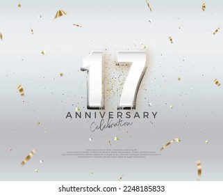 Modern 17th anniversary design. Vector design premium editable.