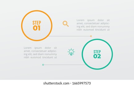 modern 2 point steps timeline process infographics template