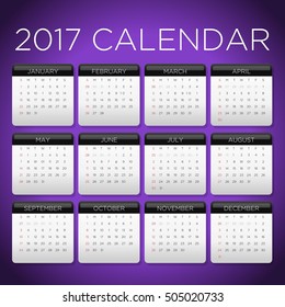Modern 2017 calendar template for your company