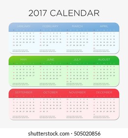Modern 2017 calendar template for your company
