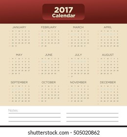 Modern 2017 calendar template for your company
