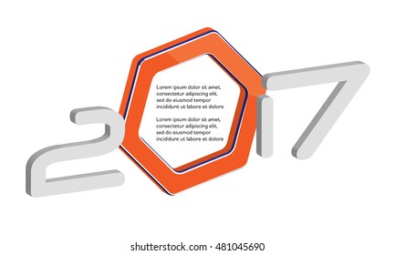 Modern 2017 new year letter vector illustration