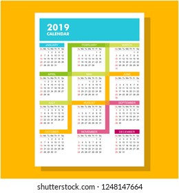 the modern 2019 calendar is simple clean