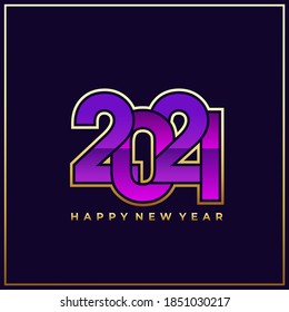 Modern 2021 Happy New Year gradient design