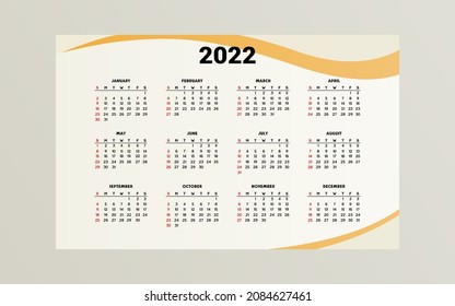 Diseño moderno de plantillas de calendario 2022