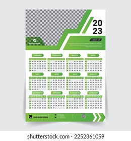 Modern 2023 new year desk calendar design template Vector, Creative high-quality print-ready calendar design template