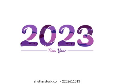 Diseño moderno de tipografía de año nuevo 2023, logotipo de año nuevo 2023