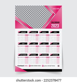 
Modern 2023 new year wall calendar design template Vector, Creative high-quality print-ready calendar design template
