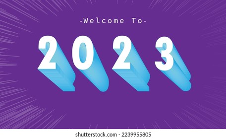 Modern 2023 year typography design in vector with flat style. Happy Near 2023 celebration card design with illustration and unique style.