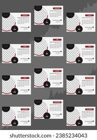 Modern 2024 Desk Calendar Design Template