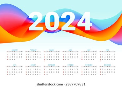 modern 2024 event planner calendar template schedule annual task vector
