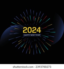 modern 2024 happy new year Celebration background design