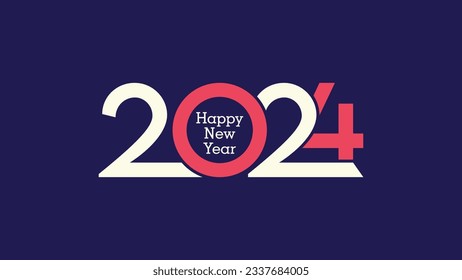 Modern 2024 logo design for Happy New Year Celebrations.
