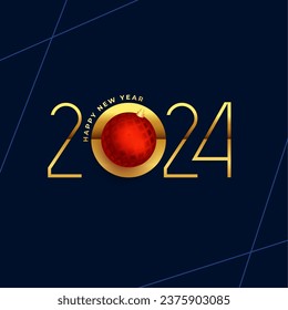 modern 2024 new year event background with xmas ball vector