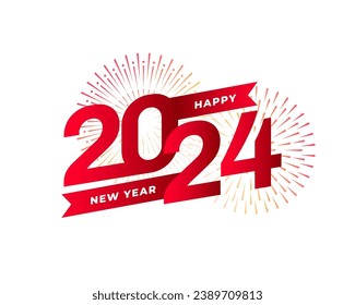 modern 2024 new year event background with firework burst vector