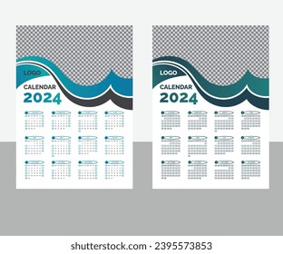 Modernes Design für 2024 Wandkalender.