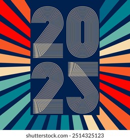 Modern 2025 abstract background vector illustration. Trendy graphic design for banner greeting card invitation celebration event congratulation poster post story social media layout flyer party poster
