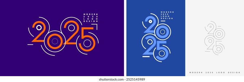 A modern 2025 logo design featuring bold orange and blue circular elements with clean geometric lines. Perfect for use in banners, media covers, or promotional materials.