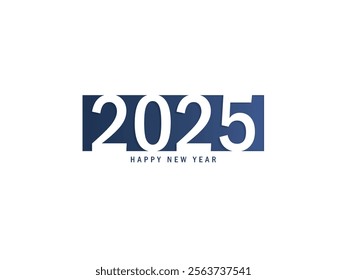 Modern 2025 New year background in papercut style Vector