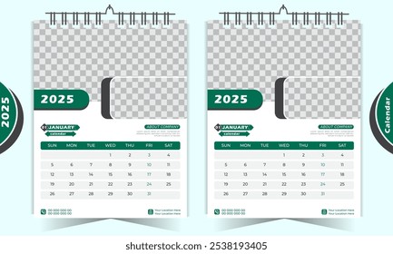  modern 2025 year calendar Monthly planner design in corporate and business style