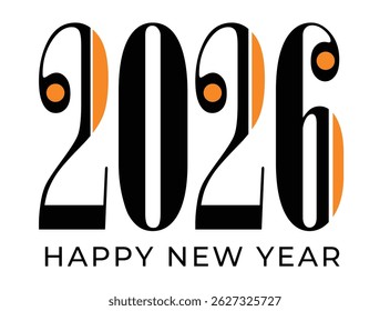 Modern 2026 New Year Design Element, Simple, Stylish, High Resolution Vector Art