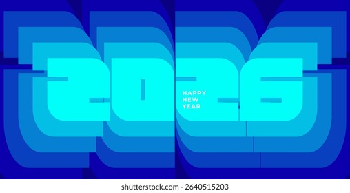 Modern 2026 number design representing the New Year. Stylish and blue color concept ideal for holiday symbols, greetings, and festive branding.