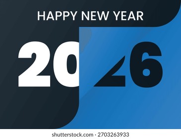 Modern 2026 Page Curl Effect Happy New Year Design Vector Illustration