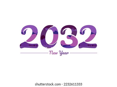 Modern 2032 new year typography design, new year 2032 logo svg