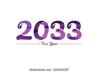 Modern 2033 new year typography design, new year 2033 logo