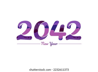 Modern 2042 new year typography design, new year 2042 logo