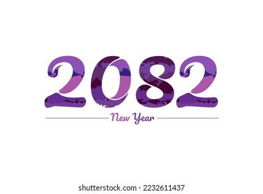 Modern 2082 new year typography design, new year 2082 logo