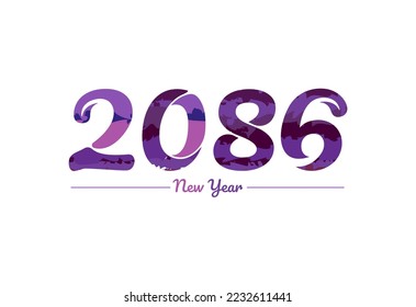 Modern 2086 new year typography design, new year 2086 logo