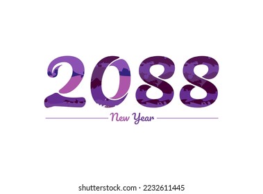 Modern 2088 new year typography design, new year 2088 logo