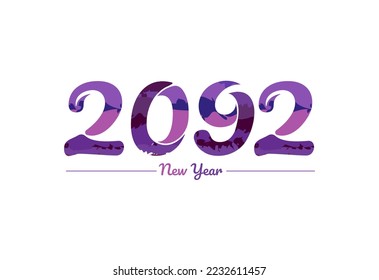 Modern 2092 new year typography design, new year 2092 logo