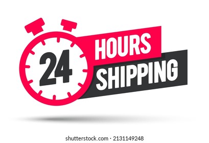 Modern 24 Hours Shipping Label svg