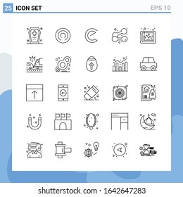 Modern 25 Line style icons. Outline Symbols for general use. Creative Line Icon Sign Isolated on White Background. 25 Icons Pack.