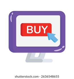 A modern 2d icon of buy online screen