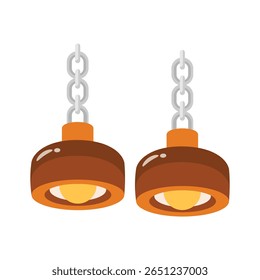 Um ícone 2d moderno de luminária de teto