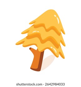 A modern 2d icon of tall fall tree, easy to edit
