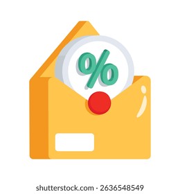Modern 2d icon of unread discount email