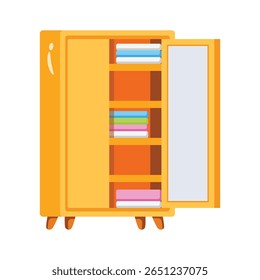 A modern 2d icon of wooden almirah wardrobe