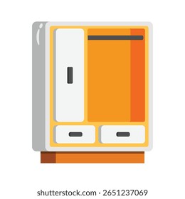 A modern 2d style icon of stylish almirah cabinet