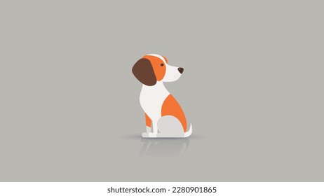 Ilustración vectorial 2D moderna de un perro de estilo minimalista, perfecta para empresas relacionadas con mascotas que buscan un diseño de logotipo elegante y sofisticado