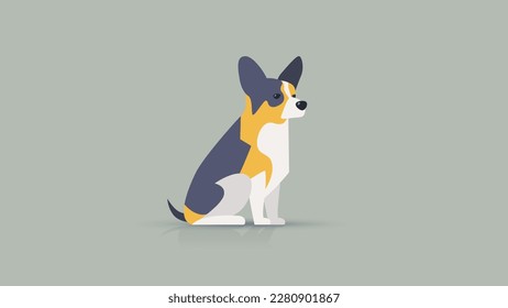 Ilustración vectorial 2D moderna de un perro de estilo minimalista, perfecta para empresas relacionadas con mascotas que buscan un diseño de logotipo elegante y sofisticado